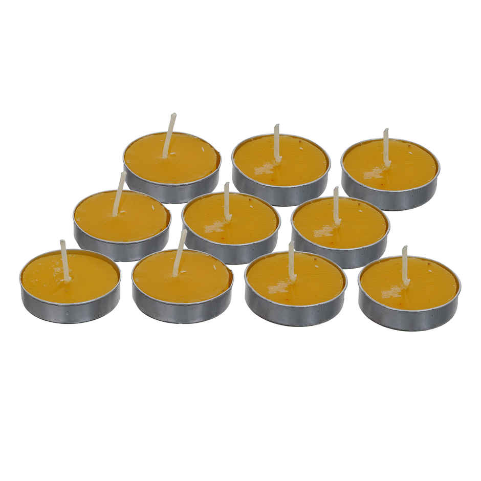 Scented Tea Light Candles | Lemon | Set Of 10 | eCraftIndia