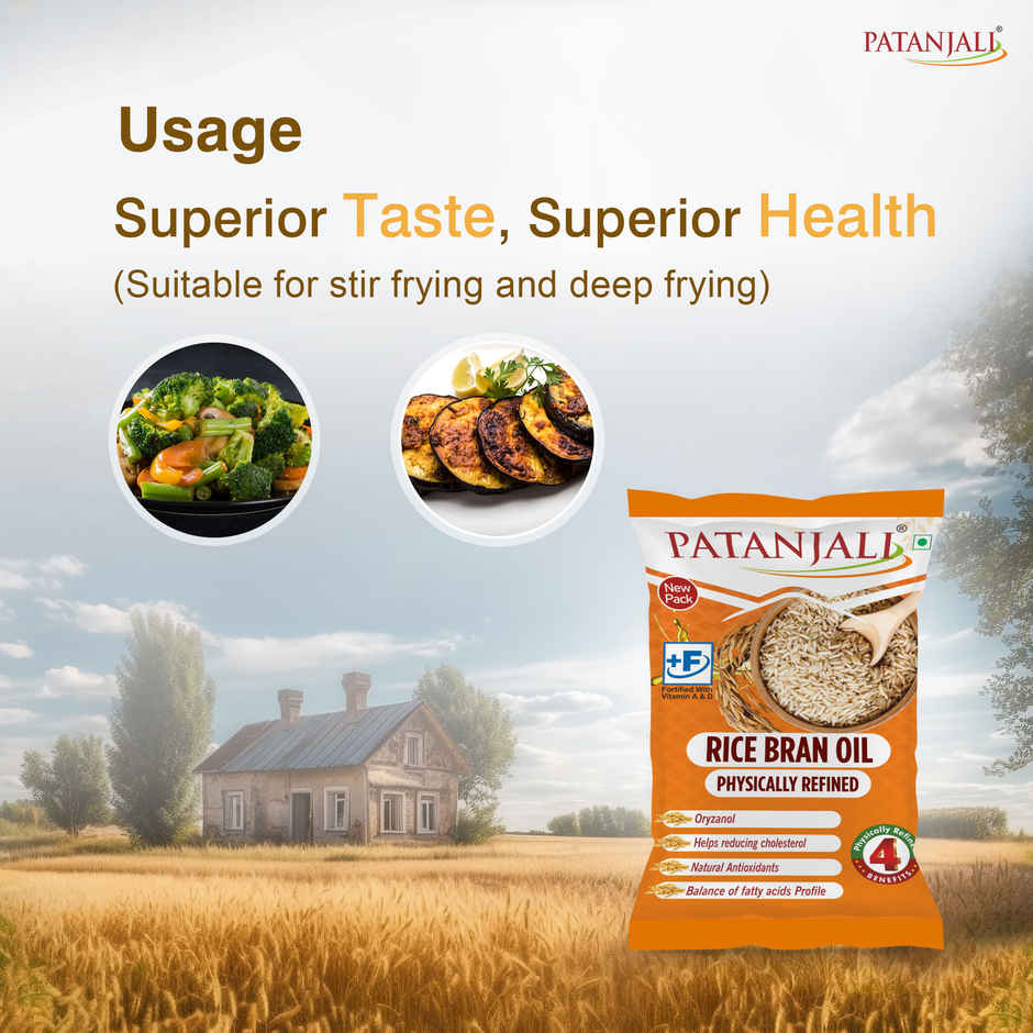 Patanjali Rice Bran Oil Polypack