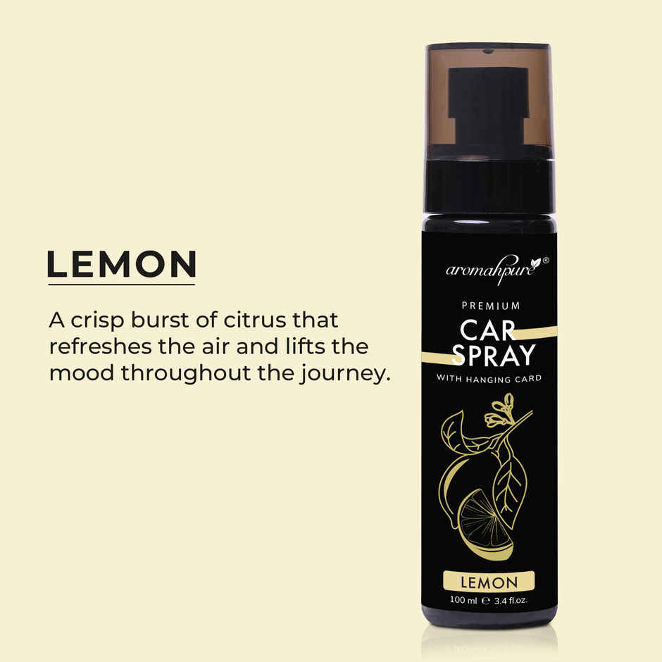 Aromahpure Premium Car Mist with Card | Lemon - 100 ml