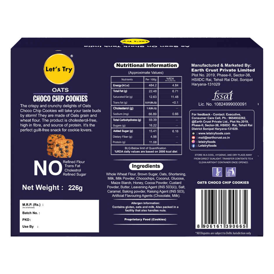 Let'S Try Oats Choco Chip Cookies