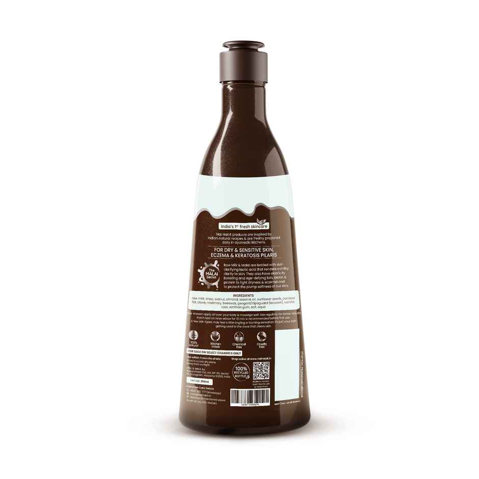 Nat Habit Malai Body Lotion, Multi-Nut Shea Omega Moisturizer For Skin Hydration & Body Acne