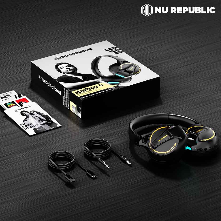 Nu Republic Starboy 6 With 30 Hrs Playtime Bluetooth Headphones | Black