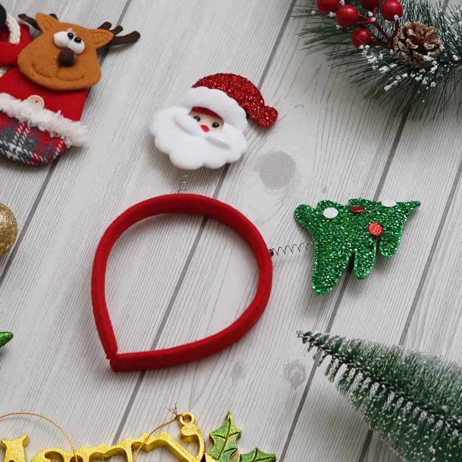 Christmas Glitter Santa Claus, Christmas Tree Headband | Christmas Party | Ecraftindia