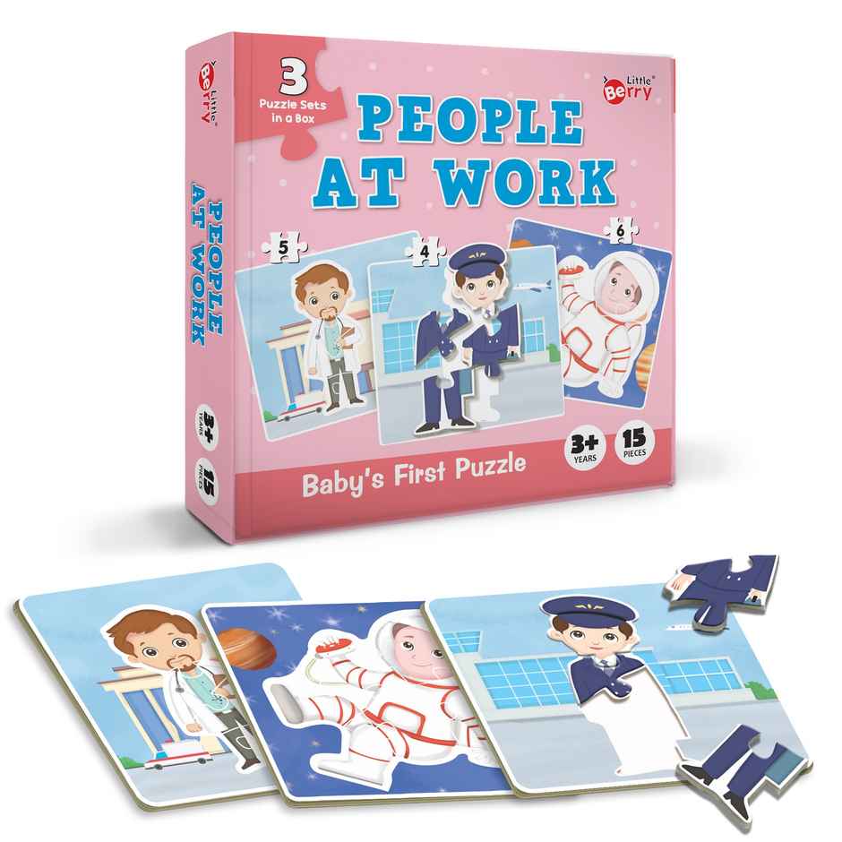 Little Berry Baby's First Puzzle Game: People At Work - Fun & Educational Jigsaw Puzzle Set - Lb48