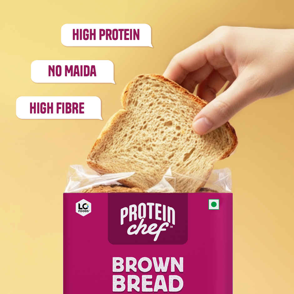 38g Protein Brown Bread (No Maida, No Preservatives, No Color, Premium Wheat Based Bread)