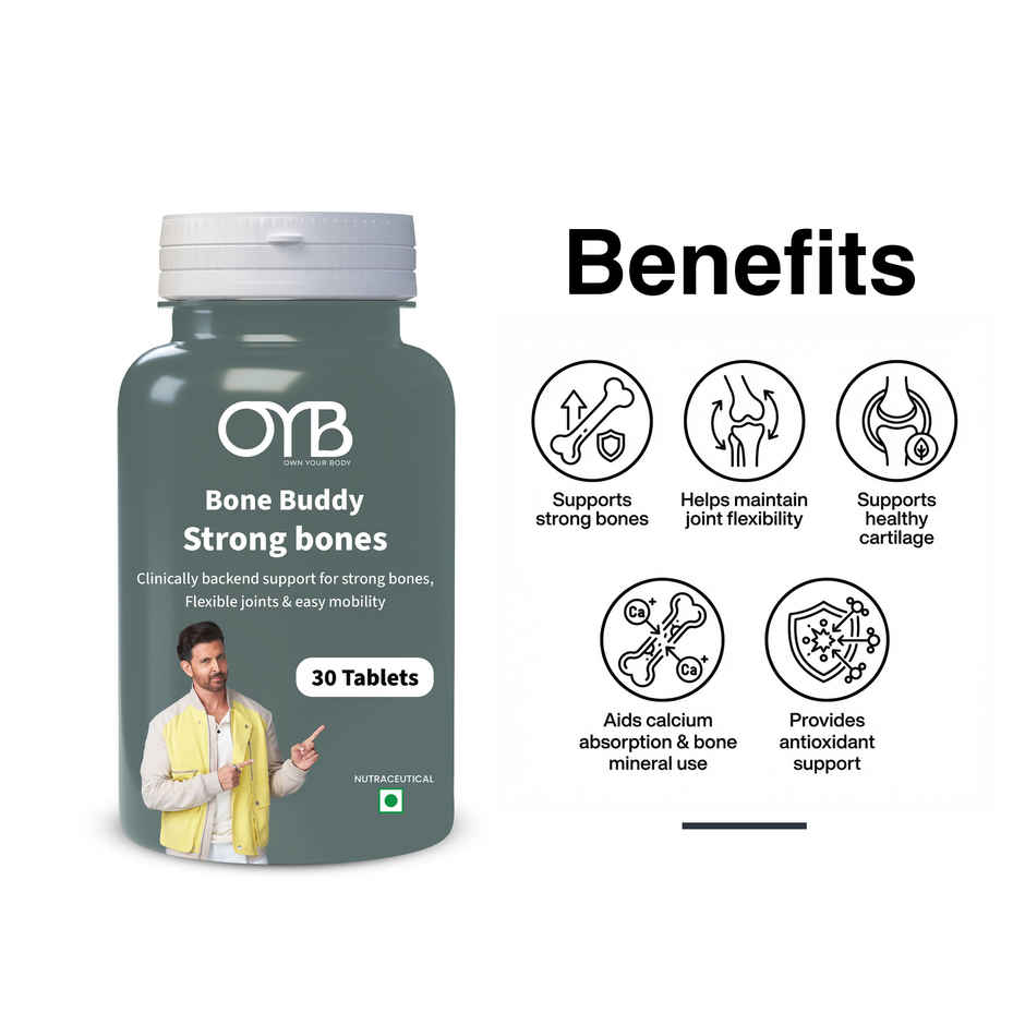 OYB Bone & Joint Support for Strong Bones, Flexible Joints & Easy Mobility | 30 Tablets