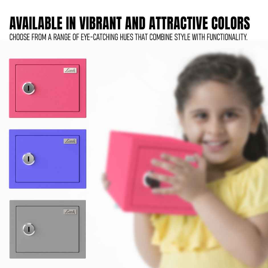 Link Smart Safe Locker | Gullak Safe | 2L | Key Access | Grey | LS-SF-05-OB