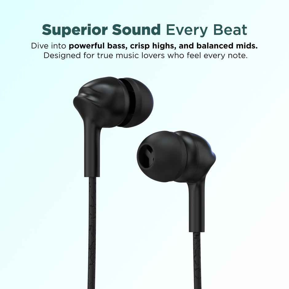 Aroma HF508 - 3.5mm Jack Clear Hi-Fi Sound, Deep Bass Wired Earphone | Black