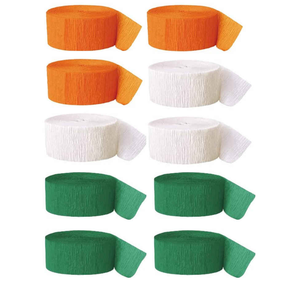 Tricolor Decorative Crepe Paper Rolls | Pack of 10 | Se7en