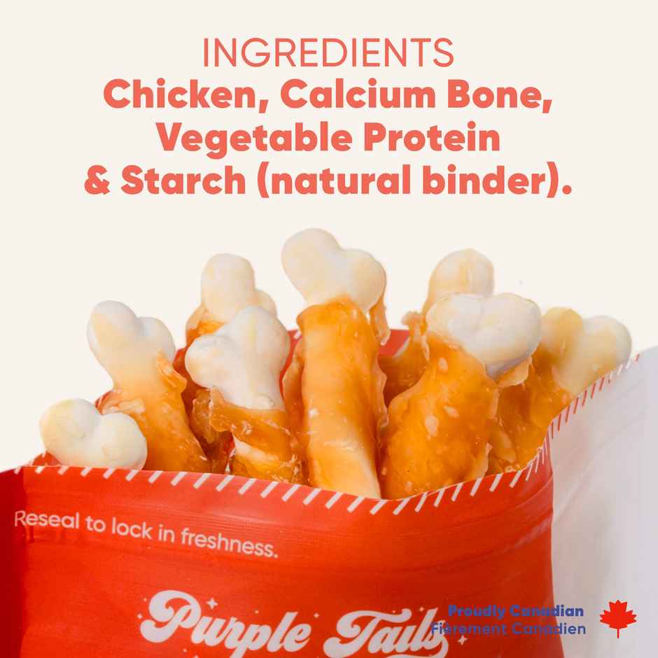Purple Tails Chicken Wrapped Milky Bones Dog Treat