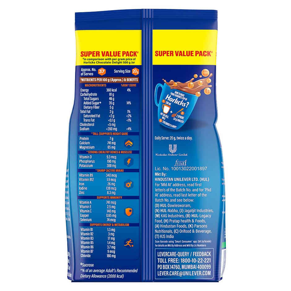 Horlicks Chocolate Drink Mix | For 5+ years Kids