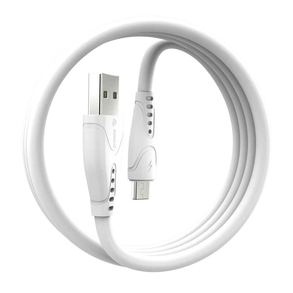 Aroma Electronic UC11 - 2.4 Amp USB-A to Micro USB | 1 m Fast Charging Data Cable | White