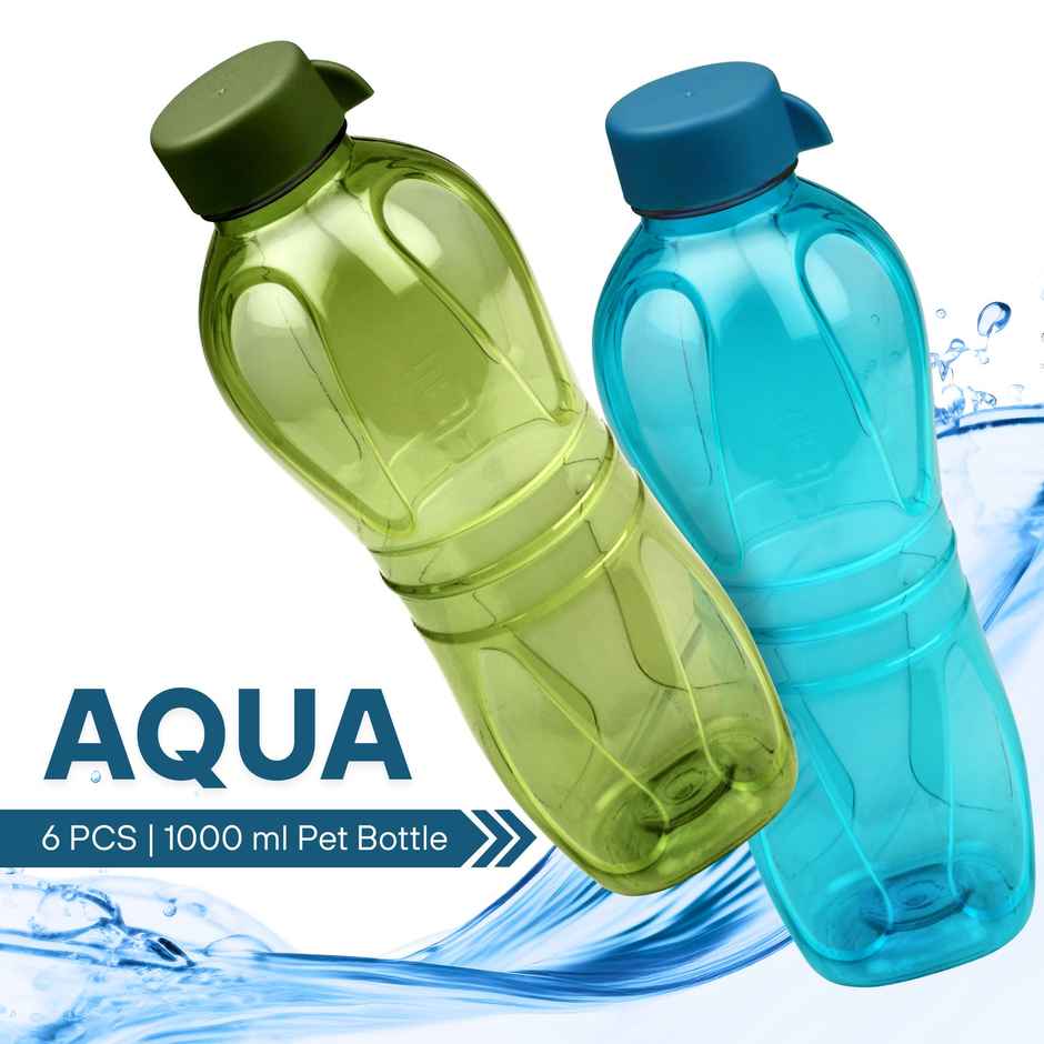 Flair Aqua Pet Bottle With Regular Cap 1000 ml - Blue & Green