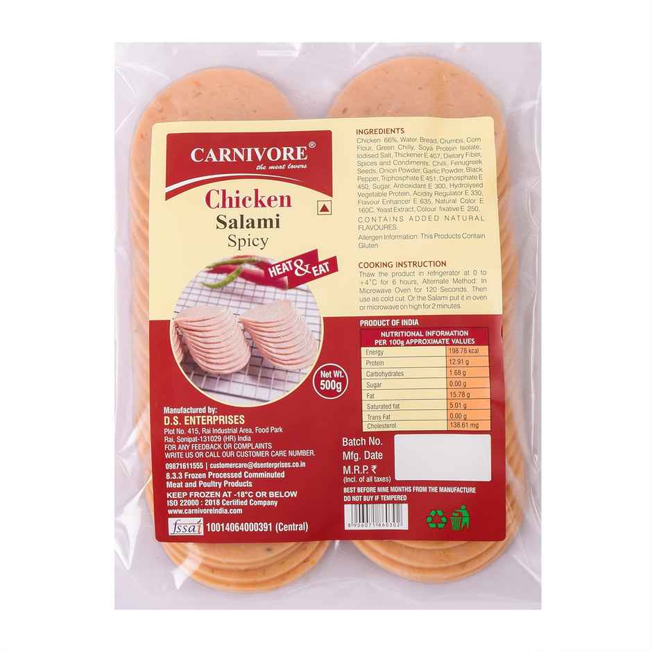 Carnivore Chicken Salami Sliced (Spicy)
