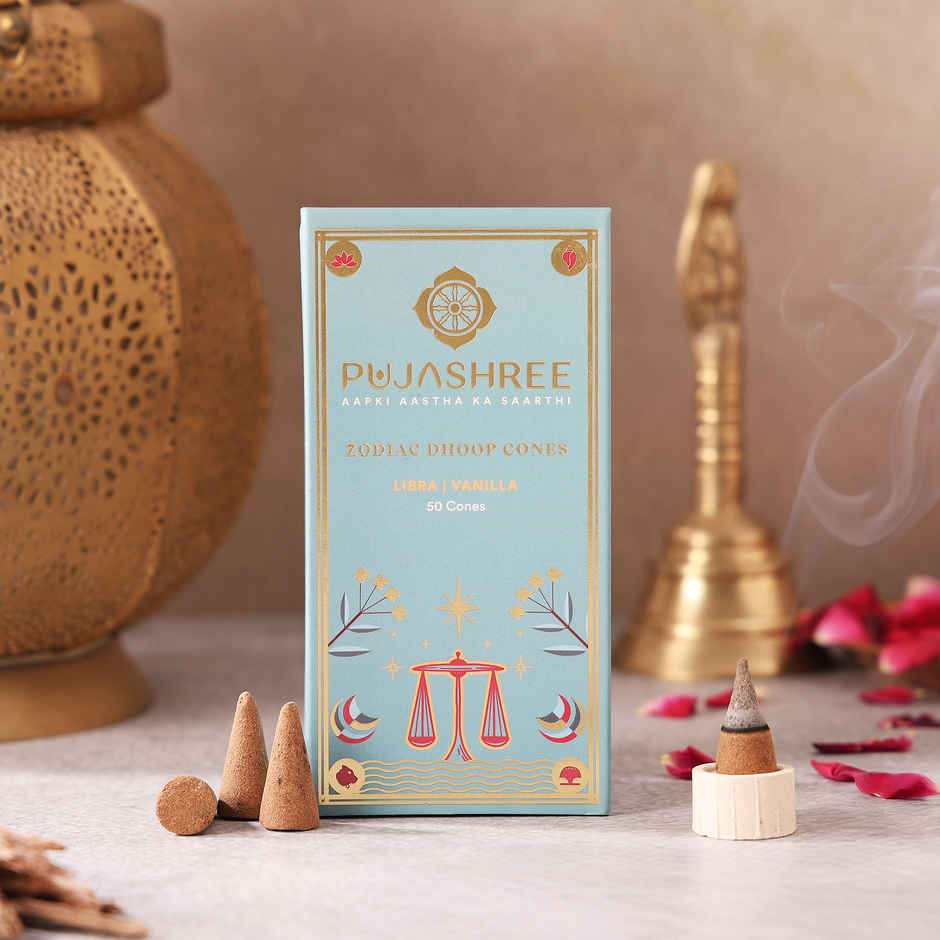 Pujashree Zodiac Dhoop Cones | Libra - Vanilla