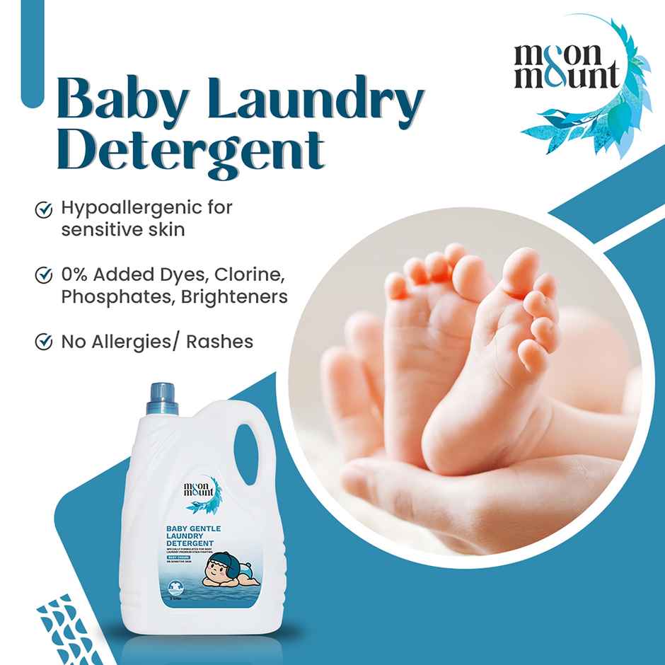 Moon And Mount Baby Laundry Liquid Detergent Washing Liquid For Baby Clothes Leaf Love (Ossam) 5 l