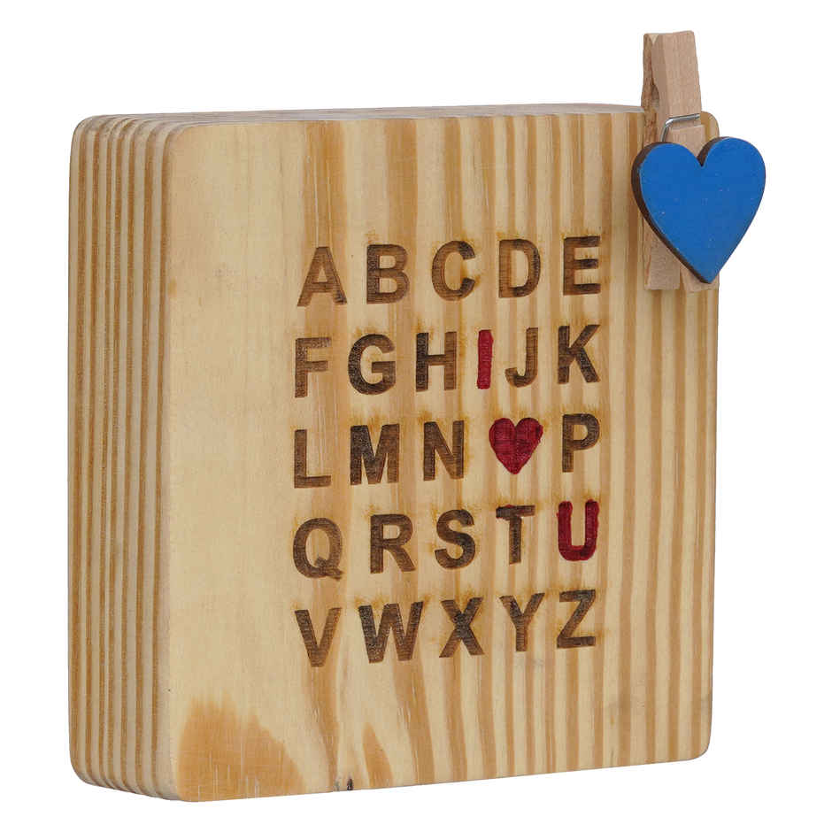 I Love You Heart Alphabet Wooden Photo Frame Gift | eCraftIndia