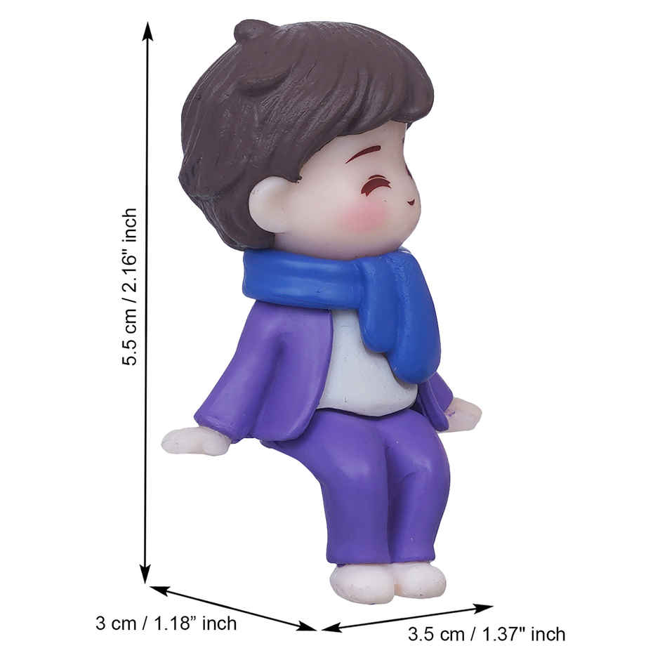 eCraftIndia Cute Boy and Girl Sitting Couple Statue Showpiece