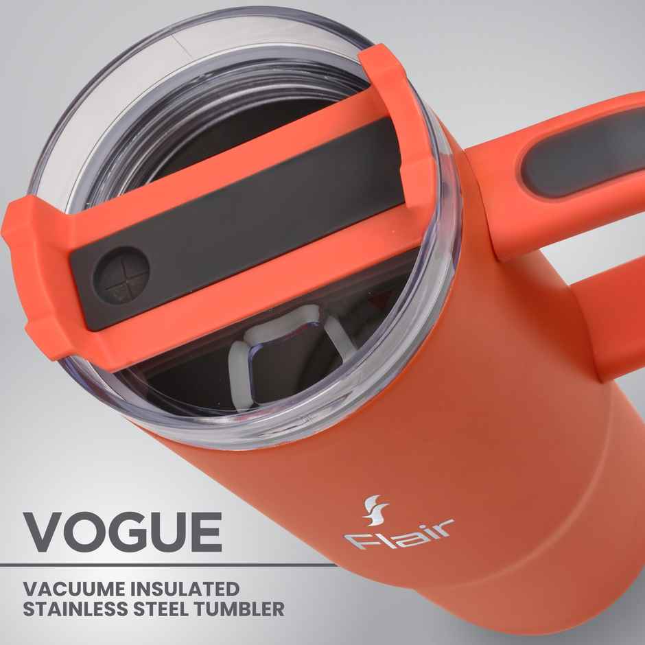 Flair Vogue 750 ml Insulated Stainless Steel Tumbler with Lid | Mandarin Orange