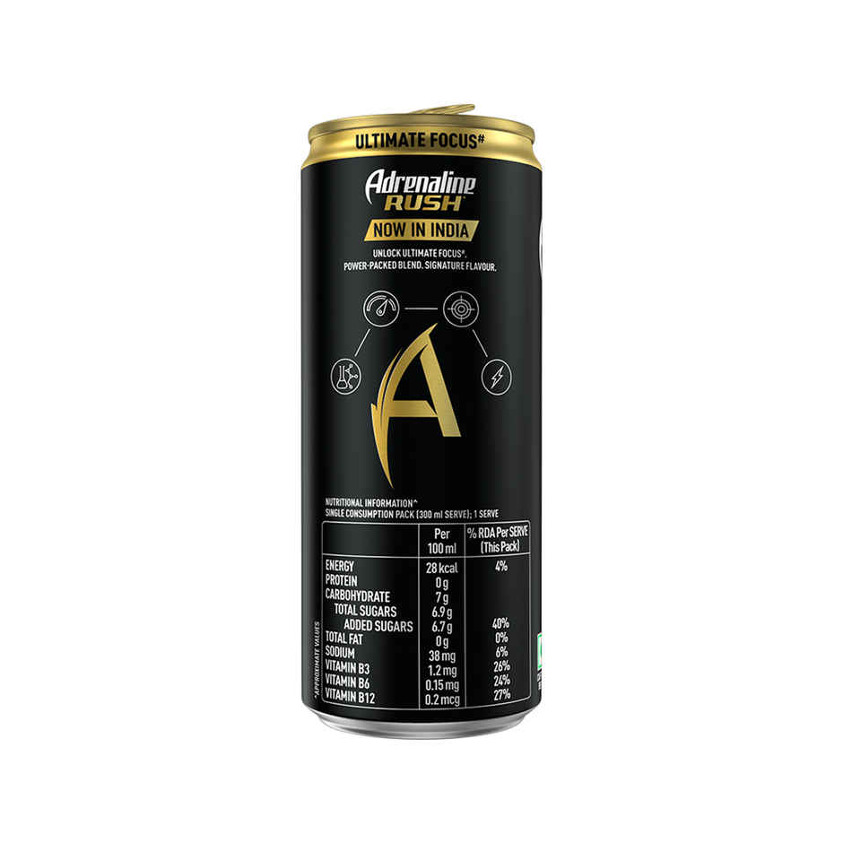 Adrenaline Rush Energy Drink - Black (300ml) & Lay'S Potato Chips - Sizzling Hot Spicy Flavour (48g) Combo