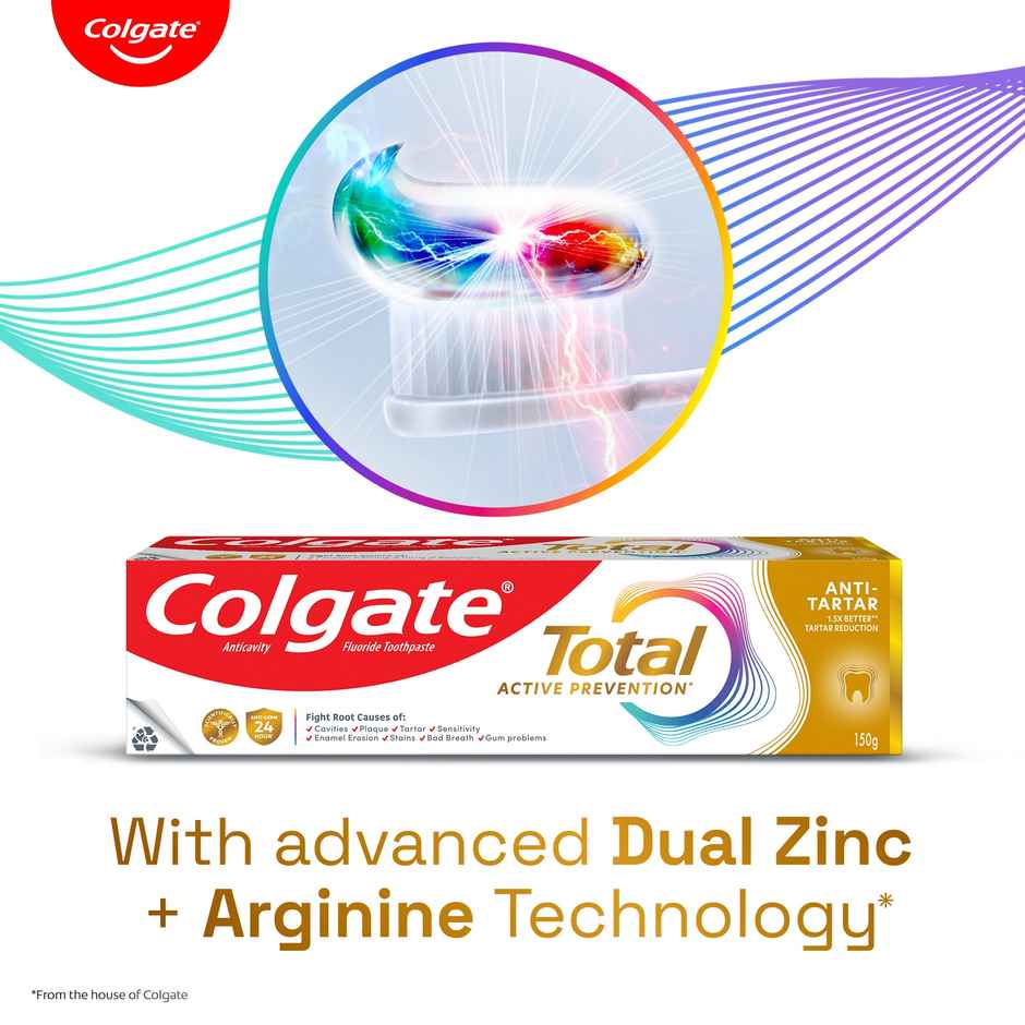 Colgate Total Anti-Tartar Toothpaste Anti-Germ Tooth Paste With 1.5X Better Tartar Reduction