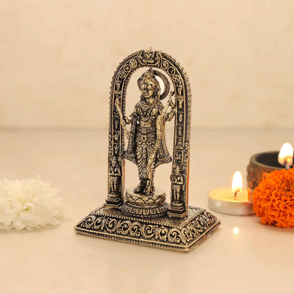 Intricately Crafted Brass Ram Lalla Murti | 3 Inches | Aksharveda