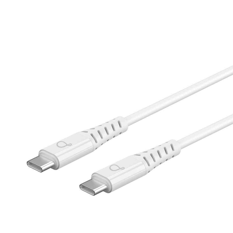 Pebble PBCC30 30W Type-C to Type-C Cable | Fast Charging, Braided, 1 M & High-Speed Data Sync - White