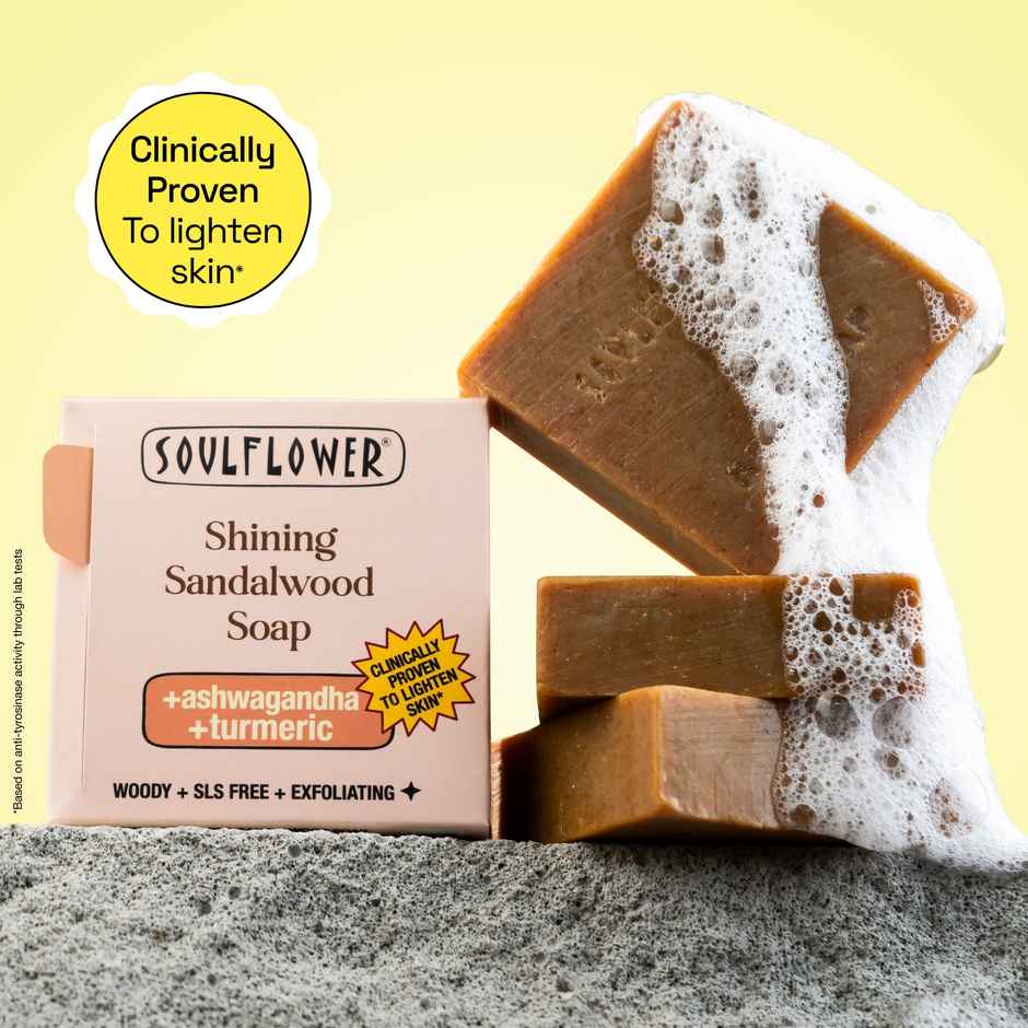 Soulflower Sandalwood Scrub Soap for Tan Removal & Skin Protection | Natural | 1 Pc