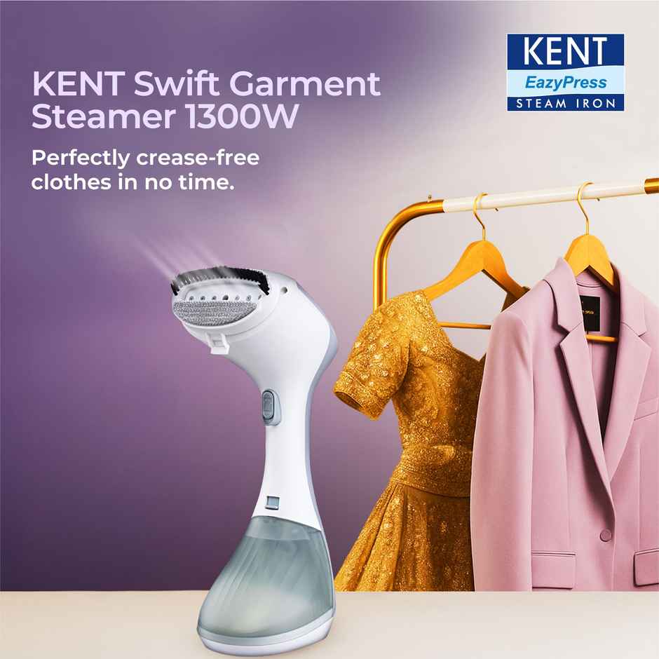 Kent Swift Handheld Garment Steamer 1300 Watts | 260 ml Detachable Tank