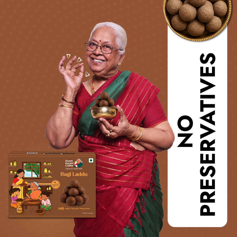Sweet Karam Coffee Peanut Chikki Bites 150.0 Gram(150gms) & Sweet Karam Coffee Ragi Laddu - Healthy Snacks 150.0 Gram(150gms) Combo