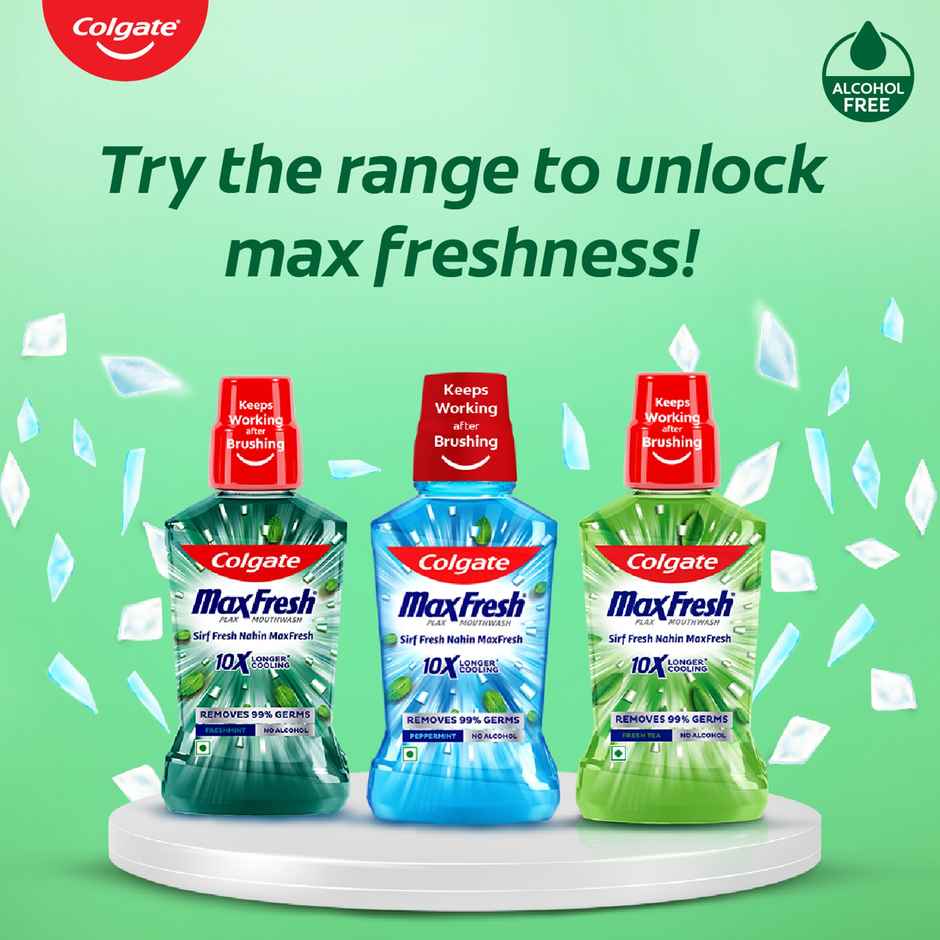 Colgate MaxFresh Mouthwash Sachet Stick, Antibacterial, 0% Alcohol, Travel/Daily Freshness