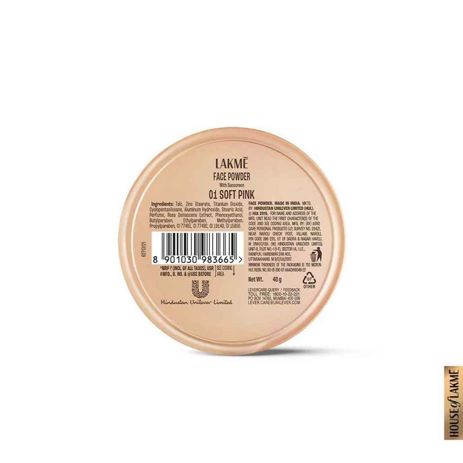 Lakme Forever Matte Face Powder, Matte Finish, Oil Cointrol, for rosy glow, Soft Pink