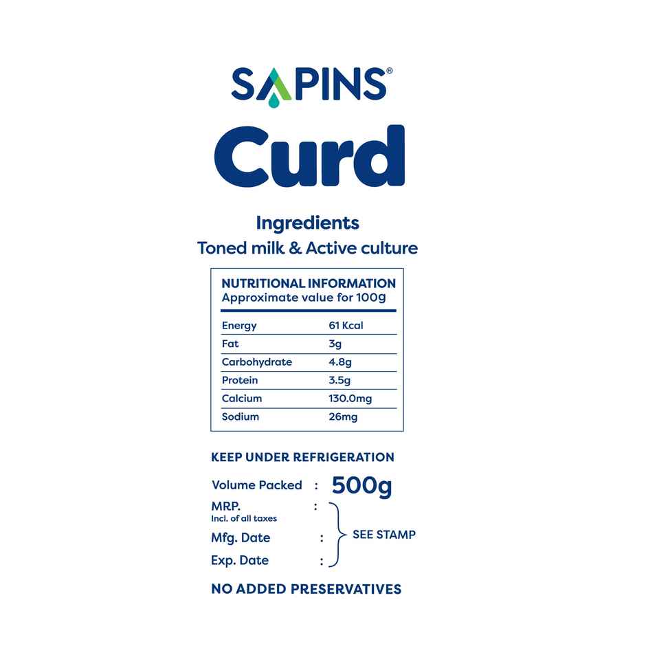 Sapins Set Curd Tub