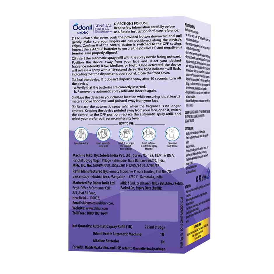 Odonil Exotic Sensual Dahlia Automatic Room Freshener Spray