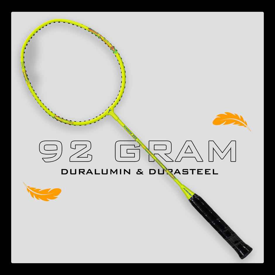 Hundred Powertek 200 Aluminium Badminton Racket 1 Racket, 1 Cover & 3 Pc Aura Nylon Shuttlecocks