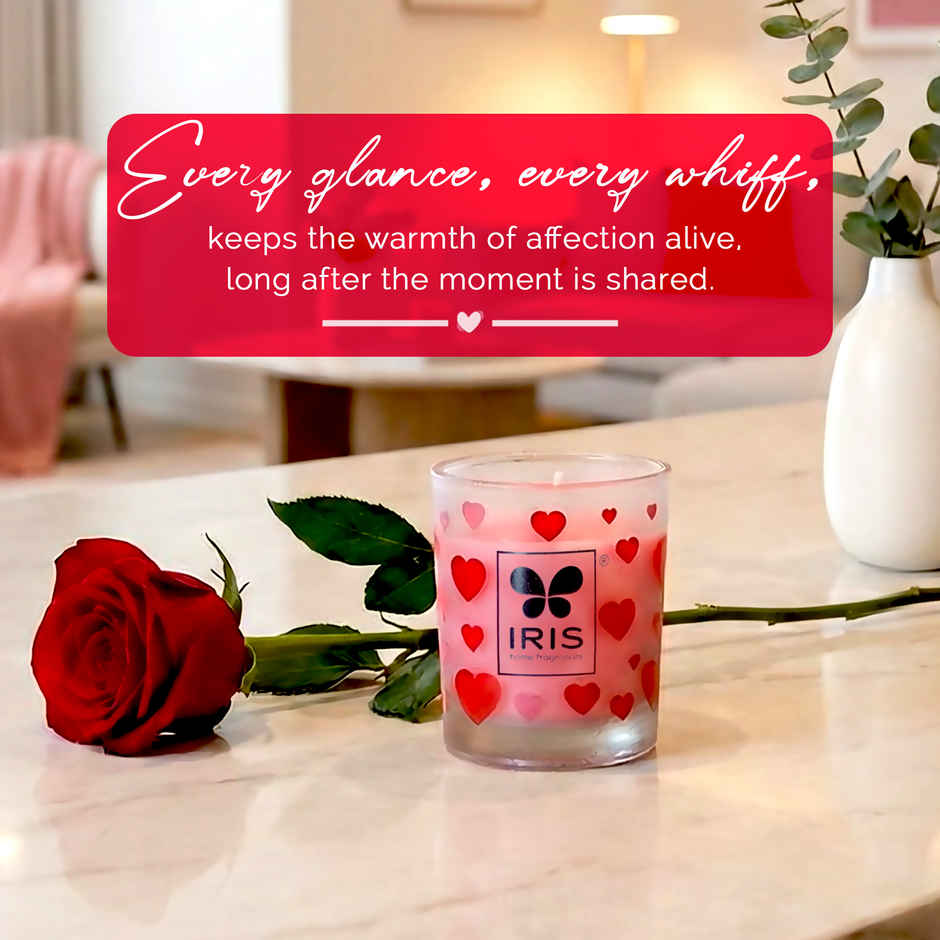 Blooming Hearts Shot Glass Candles | Burns 8 Hours Each | IRIS