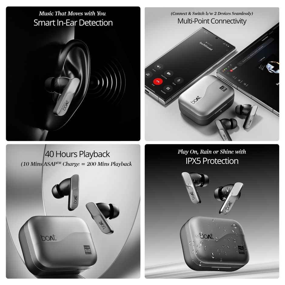 boAt Airdopes 800 HiDef in Ear TWS Earbuds, Hi-Res Audio LDAC, 4Mic ENx, App Support, ASAP Charge, IPX5, Low Latency, Dual Pairing, BTv5.3 - Graphite Grey