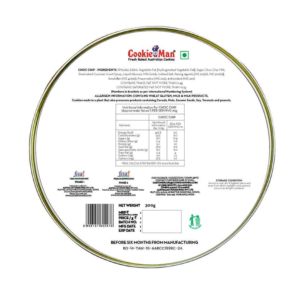 Cookie Man  Signature Heart Shape Cookies Premium Gift Tin