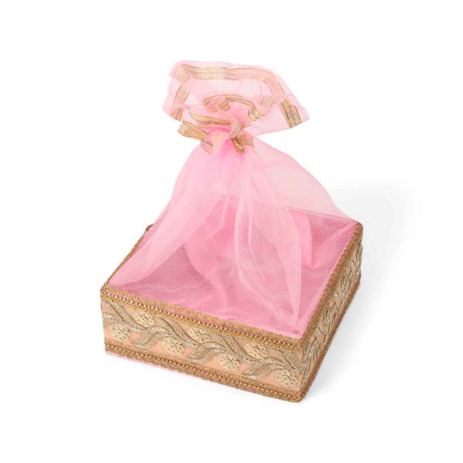 Sqaure Gift Basket Pink Designer | 8 x 8 inch | Festvista