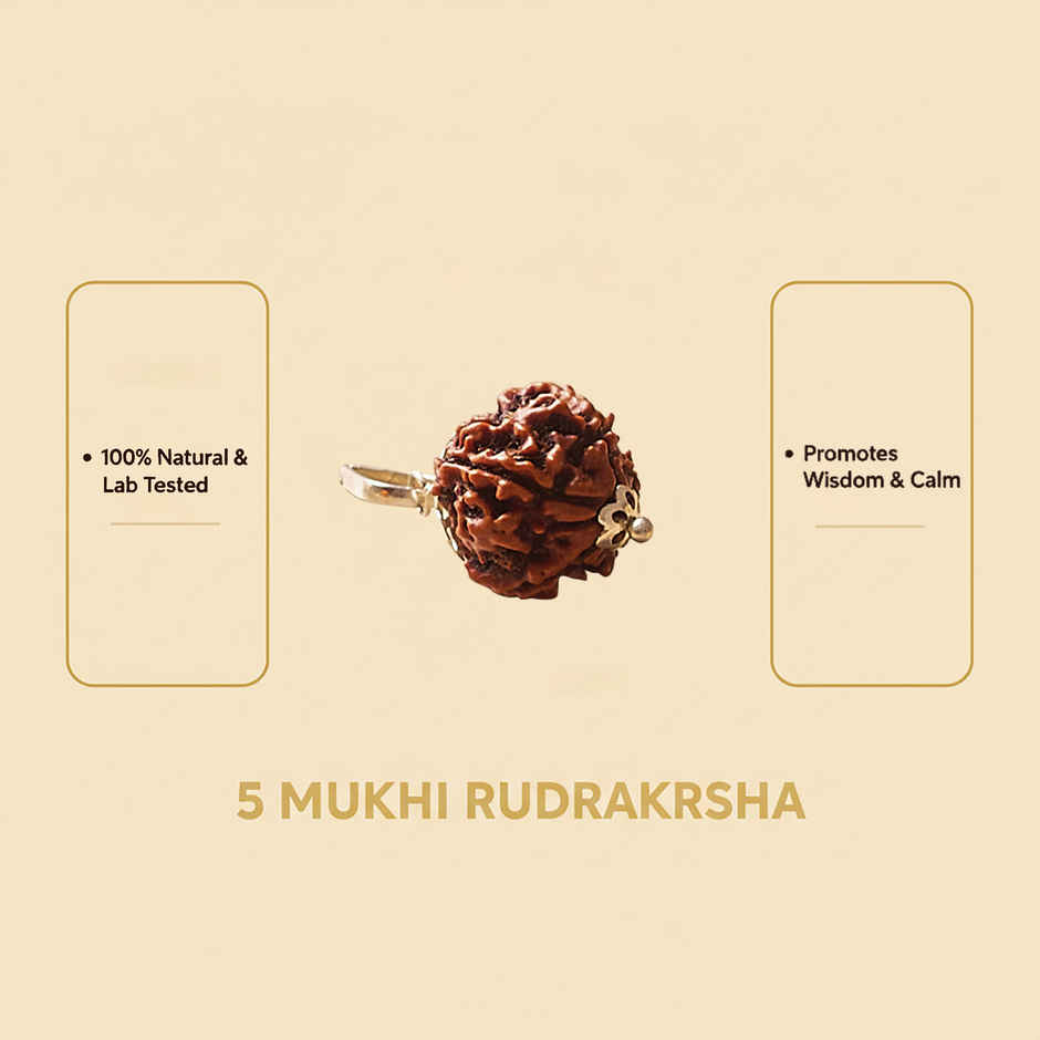 5 Mukhi Rudraksha | Single Bead with Wearing Thread | Svasti