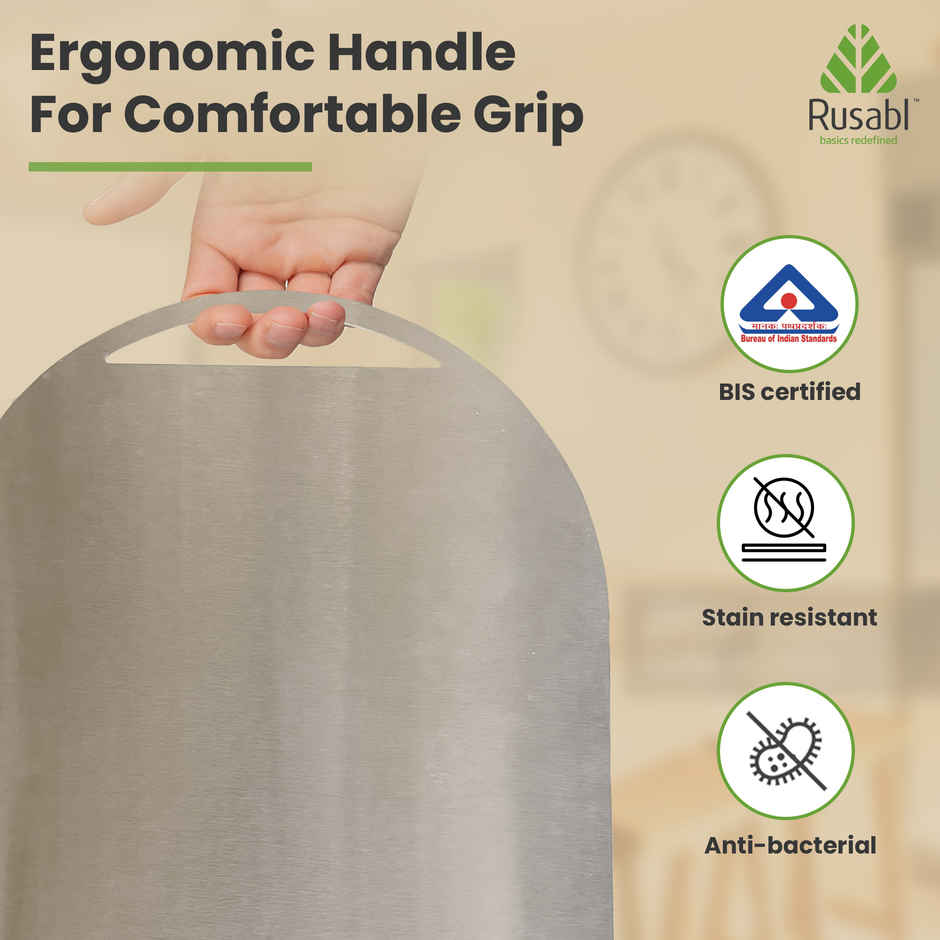 Rusabl Premium Stainless Steel Chopping Board - Food Grade, Anti-Rust, BIS Certified | 40 x 25 cm