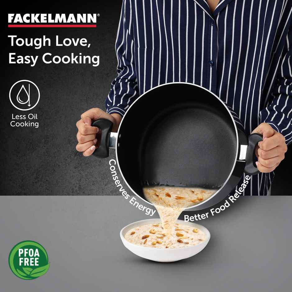 Fackelmann Quartz Nonstick Casserole w Glass Lid 28cm BPA-Free All Stoves Compatible Anti-scratch