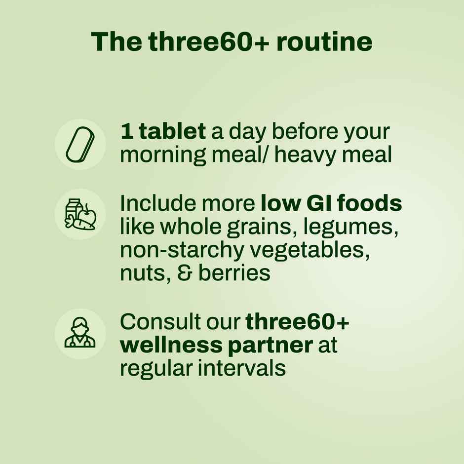 three60+ Diabeatease Gluco Anti-Spike Tablets for Sugar Control