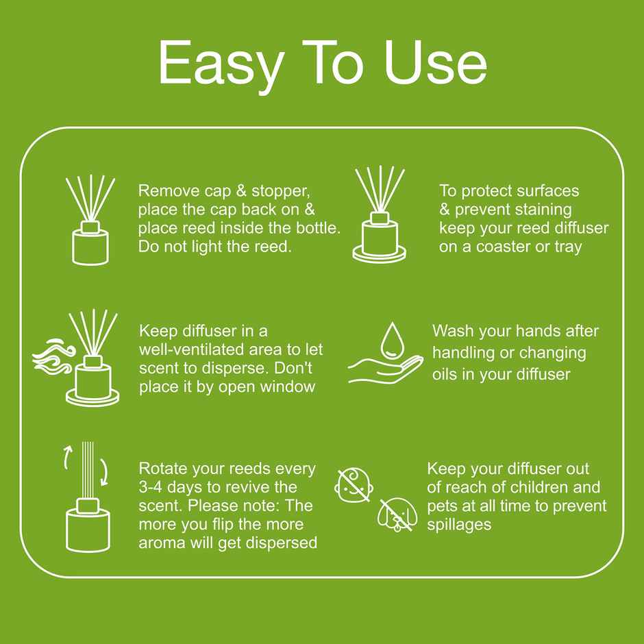 Soulflower Premium Reed Diffuser Lemongrass - Refreshing Aroma