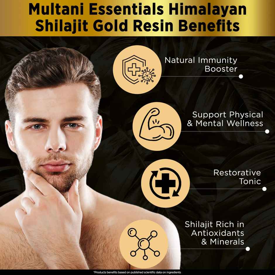 Multani Himalayan Shilajit Gold Resin | 70% + Fulvic Acid | Supports Strength & Stamina