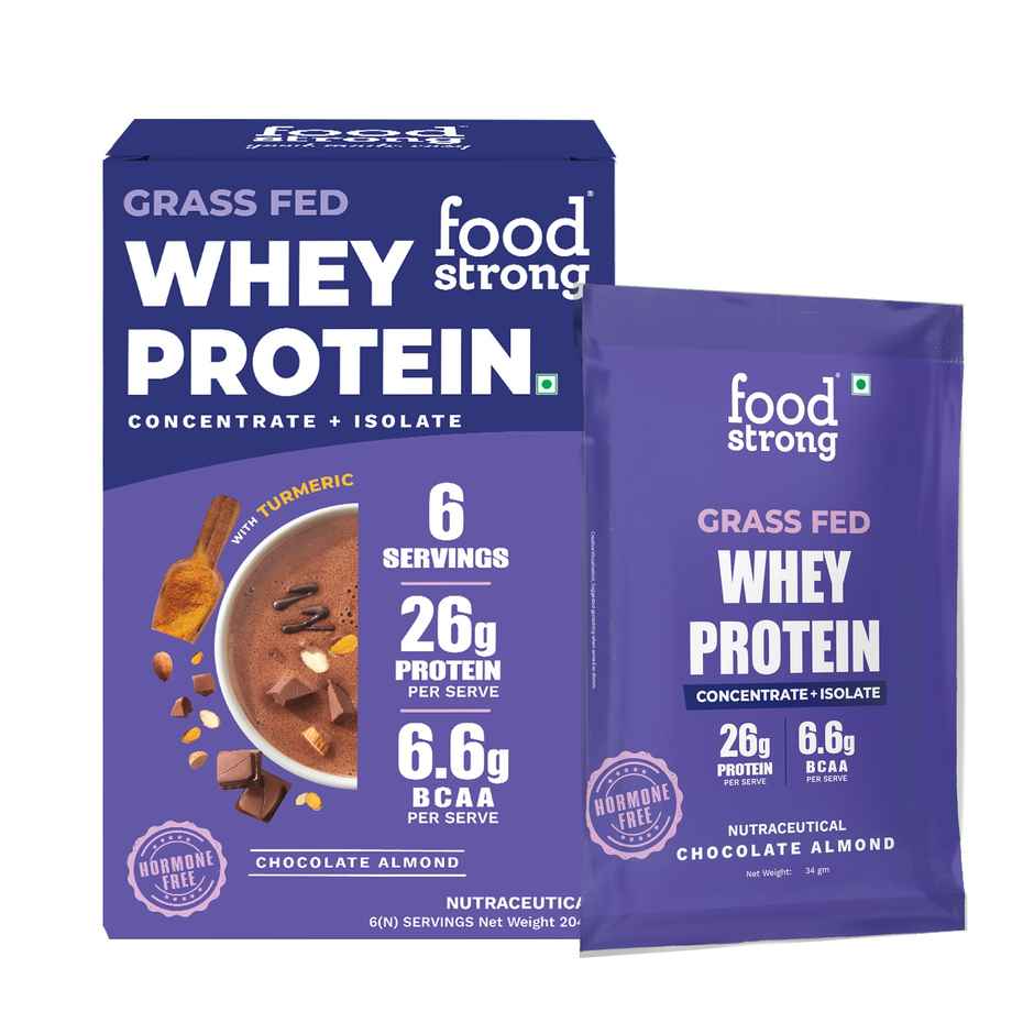 FOODstrong Whey Protein Powder | Concentrate - Isolate | Chocolate Almond | Hormone Free