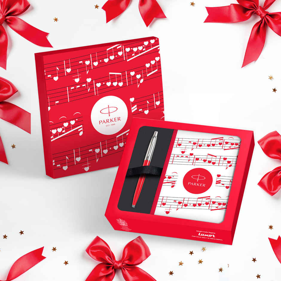 Parker Jotter Originals Valentines Gift Set | Valentine-Themed Ball Pen & Notebook | Blue Ink
