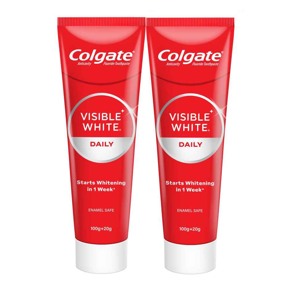 Colgate Visible White O2 Toothbrush & Colgate Visible White Toothpaste, Teeth Whitening ,Combo