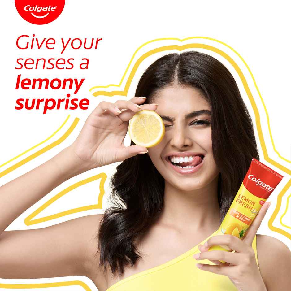 Colgate Lemon Fresh Gel Toothpaste | Fights Yellowness of Teeth | Freshens Breath