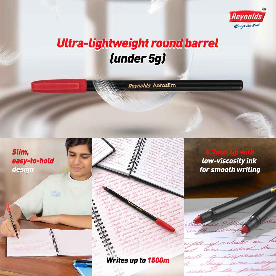 Reynolds Aeroslim Ball Pen Set (5 Red Pens)